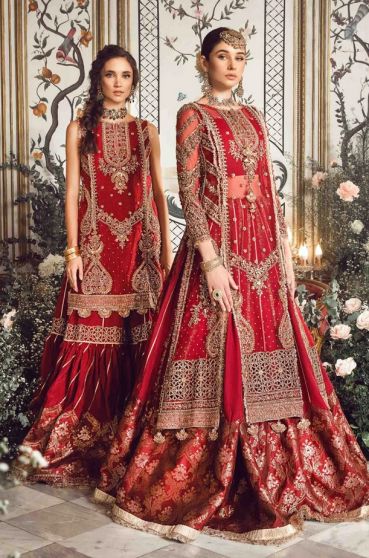 Maroon Embroidered Pakistani Lehenga