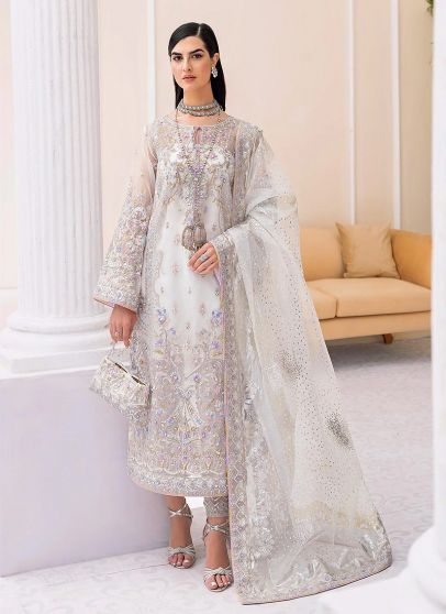 White Georgette Indian Pakistani Long Palazzo Suit SFZ128287 –  ShreeFashionWear