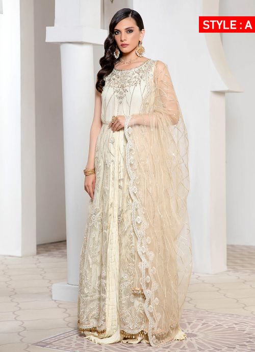 Ivory best sale anarkali suit