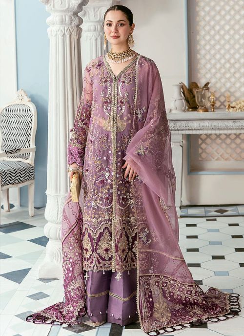 Mauvelous Embroidered Pakistani Palazzo Suit