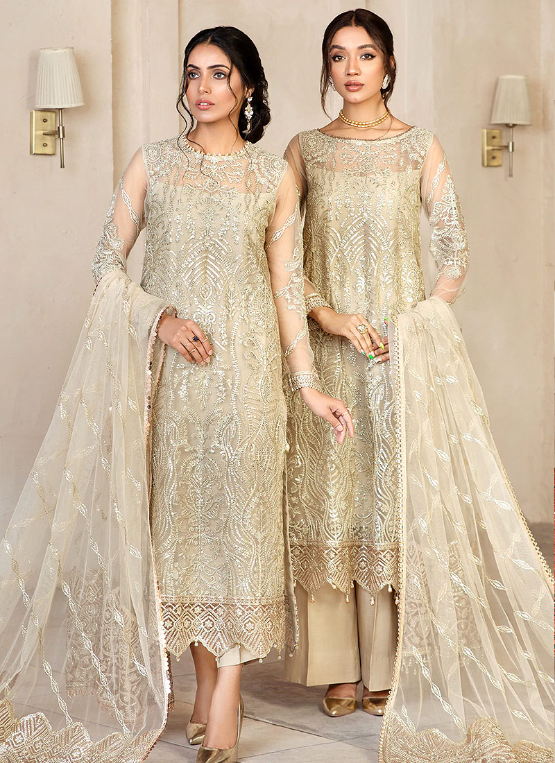 Pakistani embroidered sale party wear